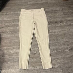 F&F Leather Cream Skinny Tailored Pants
